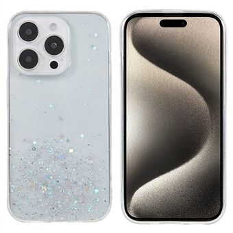 Voor iPhone 15 Pro Max TPU Hoesje Sterrenhemel Sparkle Epoxy Beschermende Telefoon Achterkant