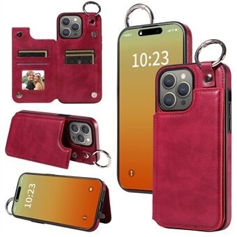 003 Beschermhoes voor iPhone 15 Pro Max Case PU+TPU Telefoonhoesje met standaard