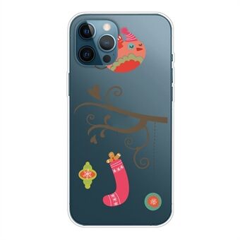 Voor iPhone 15 Pro Max Beschermhoes Zachte TPU Kerstpatroon Print Antislip Telefoonhoes