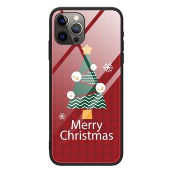 Voor de iPhone 15 Pro Max Case met kerstpatroon printen, gemaakt van TPU+Gehard Glas, beschermt tegen vallen.