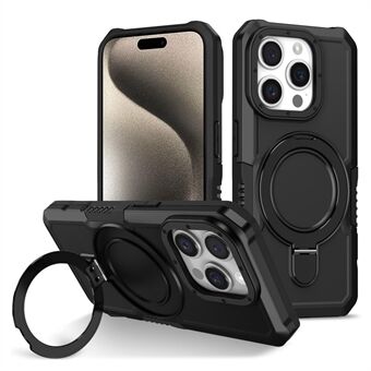 Voor iPhone 15 Pro Max Ring Kickstand Case TPU + PC Magnetische Telefoonhoes