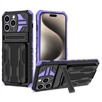 Voor iPhone 15 Pro Max-hoes met anti-kras PC+TPU-mobiele telefoonbeschermer met kaartsleuf.