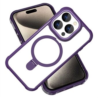 Voor de iPhone 15 Pro Max Magnetische Case GW202 met Kickstand PC+TPU Beschermende Telefoonhoes.