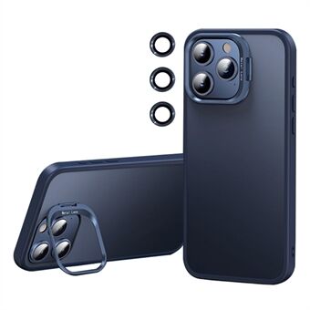 Voor iPhone 15 Pro Max hoesje TPU+PC Anti-val Telefoonhoes met Lensframe en Kickstand