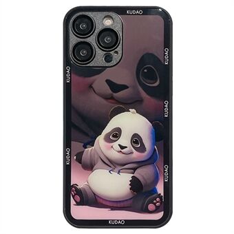 Mobiele telefoonhoesjes voor iPhone 15 Pro Max Panda-patroon Gehard glas+TPU-hoes met Lensfilm