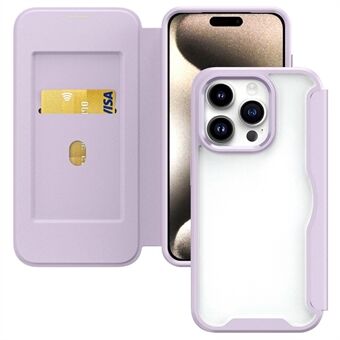 Voor iPhone 15 Pro Max hoesje TPU+Acryl+PU-leren telefoonhoes