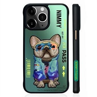 NIMMY Voor iPhone 15 Pro Max Achterkant Hoesje met coole patroon borduursel