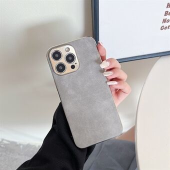 Voor iPhone 15 Pro Max Electroplating Cover Schokbestendige Lederen+TPU Telefoonhoes