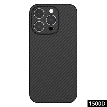 Telefoonhoesje voor iPhone 15 Pro Max Cover Matte Black 1500D Grove Textuur Aramid Fiber Precieze Uitsnede Schaal