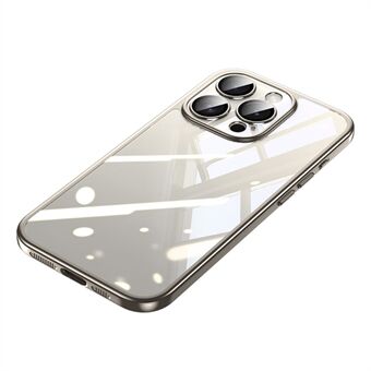 SULADA Titanium-serie voor iPhone 15 Pro Max Clear Case Elektroplating TPU+PC telefoonhoesje met lensfilm.