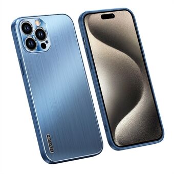 Voor iPhone 15 Pro Max Case Valbestendige geborsteld TPU + Metalen beschermende achterkant