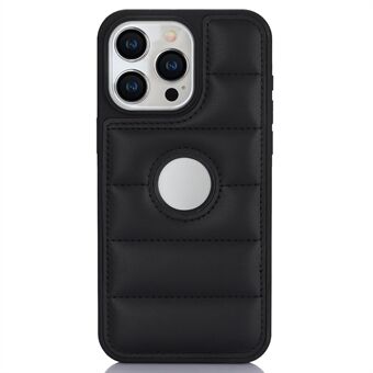 Voor iPhone 15 Pro Max hoesje voor mobiele telefoon met logo-venster, krasbestendige PU-leer+TPU hoes.