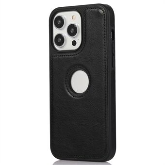 Voor de iPhone 15 Pro Max hoesje, bedekt met PU-leer en TPU-materiaal, effen kleur met zichtbaar logo, mobiele telefoonhoesje.