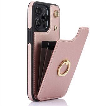 Voor iPhone 15 Pro Max hoesje Stofdichte TPU+PU Leren Kaarthouder Standaard Telefoonhoesje