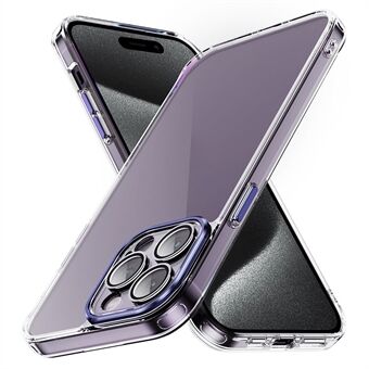 YSM voor iPhone 15 Pro Max Hoesje Acryl+TPU+Metalen Lens Uitsnede Telefoonhoes