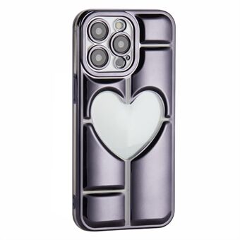 MNS-serie voor iPhone 15 Pro Max TPU telefoonhoesje met 3D hart en precieze lensbescherming