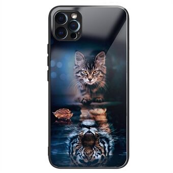 Voor iPhone 15 Pro Max patroon printen hoesje, anti-kras gehard glazen telefoonhoesje.