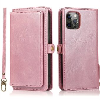 Voor iPhone 15 Pro Max Telefoonhoesje met Afneembare Band 2-in-1 Portemonnee TPU+PU Cover.