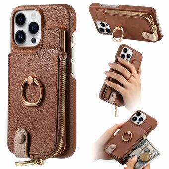 Y3 RFID-blokkerende hoes voor iPhone 15 Pro Max met kaartsleuven, telefoonhoes met ringhouder en standaard