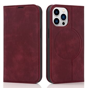 Voor iPhone 15 Pro Max Magnetisch Telefoonhoesje PU Lederen Schokbestendige Standhoes