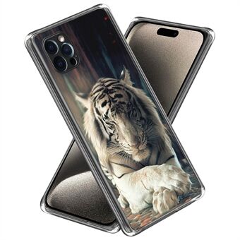 Voor iPhone 15 Pro Max Telefoonhoes Schokbestendige TPU Hoes met Patroonafdruk - Vijf