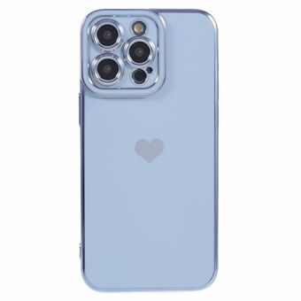 Voor iPhone 15 Pro Max Hoesje 6D Elektroplating Liefdes Hart Anti-Val TPU Telefoonhoesje