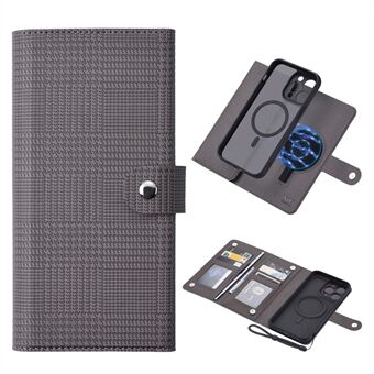 VILI GHA Series Voor iPhone 15 Pro Max Telefoonhoesjes Portemonnee PU Leer+TPU+PC Hoes Compatibel met MagSafe