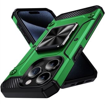 Voor iPhone 15 Pro Max Hoesje met Ring Kickstand, PC+TPU Schokbestendige Beschermende Telefoonhoes