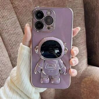 Voor iPhone 15 Pro Max TPU-hoesje Schattig Astronaut-kickstandontwerp Met Electroplating Telefoonhoes.