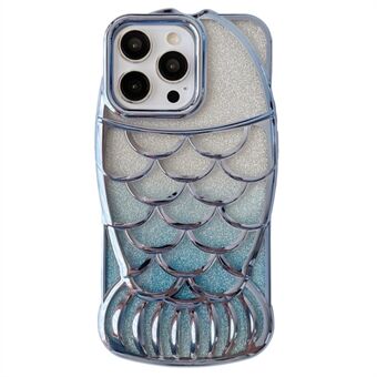 Voor de iPhone 15 Pro Max Electroplating Case Chubby Fish Glitter Bling TPU Telefoonhoesje.