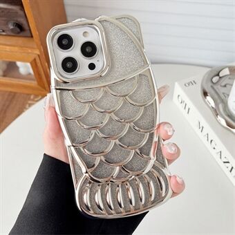 Voor de iPhone 15 Pro Max elektrische hoesje met chubby fish glitter bling TPU telefoonhoesje.