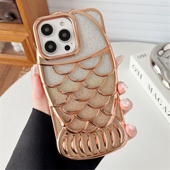 Voor de iPhone 15 Pro Max Electroplating Case Chubby Fish Glitter Bling TPU Telefoonhoesje