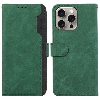 ABEEL Voor iPhone 15 Pro Max PU Leren Hoesje met RFID-blokkering, Standfunctie en Bescherming voor de Telefoon