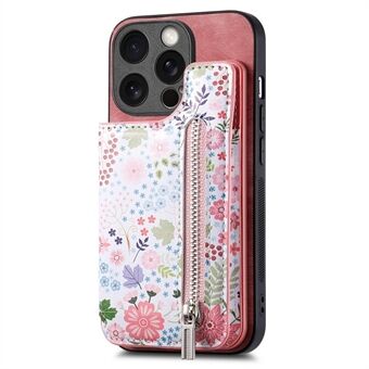 D10 Voor de iPhone 15 Pro Max TPU+Leer Hoesje Patroon Geprint Retro Telefoon Beschermhoesje