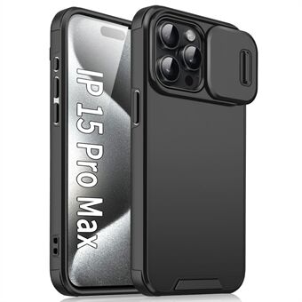 Voor iPhone 15 Pro Max Hoesje met schuifcamera-bescherming PC+TPU anti-val telefoonhoesje.