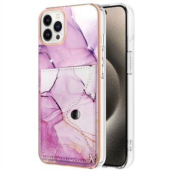 YB Leather Coating-serie 9 voor iPhone 15 Pro Max hoesje met kaartsleuf, standaard voor PU+TPU IMD telefoonhoesje.