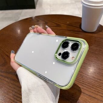 Voor iPhone 15 Pro Max Hoesje PC+TPU Transparante Anti-val Telefoonhoesje met een Metalen Cameraframe