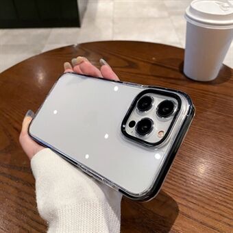 Voor iPhone 15 Pro Max hoesje PC+TPU heldere anti-val telefoonhoes met metalen camerakader