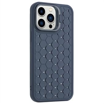 Voor iPhone 15 Pro Max hoesje met lens en kickstand, TPU telefoonhoesje met ademend koelsysteem.