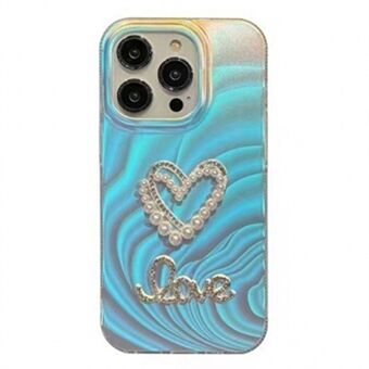 Voor iPhone 15 Pro Max Case met Strass Steentjes Decoratie, IMD Acryl+TPU Telefoonhoesje.