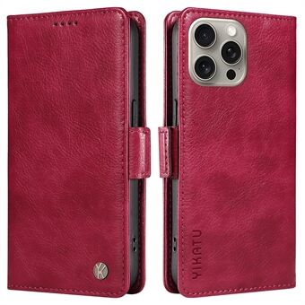 YIKATU YK-007 Voor iPhone 15 Pro Max Hoesje Litchi Textuur Leren Portemonnee Telefoonhoesje