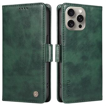 YIKATU YK-007 hoesje voor iPhone 15 Pro Max, gemaakt van imitatieleer met litchi textuur