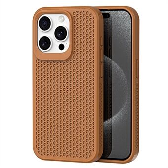 Voor iPhone 15 Pro Max Hoesje; warmteafvoerend, ademend honingraatontwerp van PC+TPU telefoonhoesje.