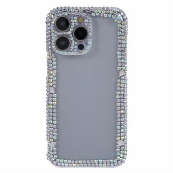 XY-serie voor iPhone 15 Pro Max-hoesje, valbestendig TPU-materiaal met strass-steentjes decoratie, transparante telefoonbeschermer.