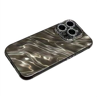 Voor de iPhone 15 Pro Max Case Wavy Textuur Acryl+TPU Telefoonhoesje met Lensfolie