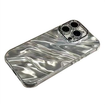 Voor iPhone 15 Pro Max hoesje met golvende textuur, Acryl+TPU telefoonhoesje met lensfilm.