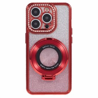 Voor de iPhone 15 Pro Max Ring Houder Case met Rhinestone decoratie, Glitter Sparkle TPU Telefoonhoesje.