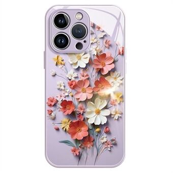 Voor iPhone 15 Pro Max Hoesje Patroon Geprint Gehard Glas TPU Telefoonhoes