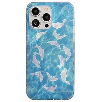 Groothandel telefoonhoesjes voor iPhone 15 Pro Max IMD TPU+PC telefoonhoes Geweldig dolfijnenpatroon schelp