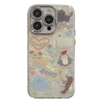 Groothandel telefoonbenodigdheden voor iPhone 15 Pro Max hoesjes met cartoonpatroon PC+TPU cover met schaalmotief.